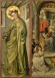 Santa Dorotea, panel izquierdo del políptico